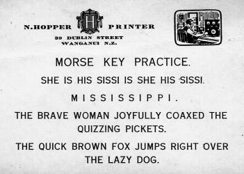 Morse Key Practice Card